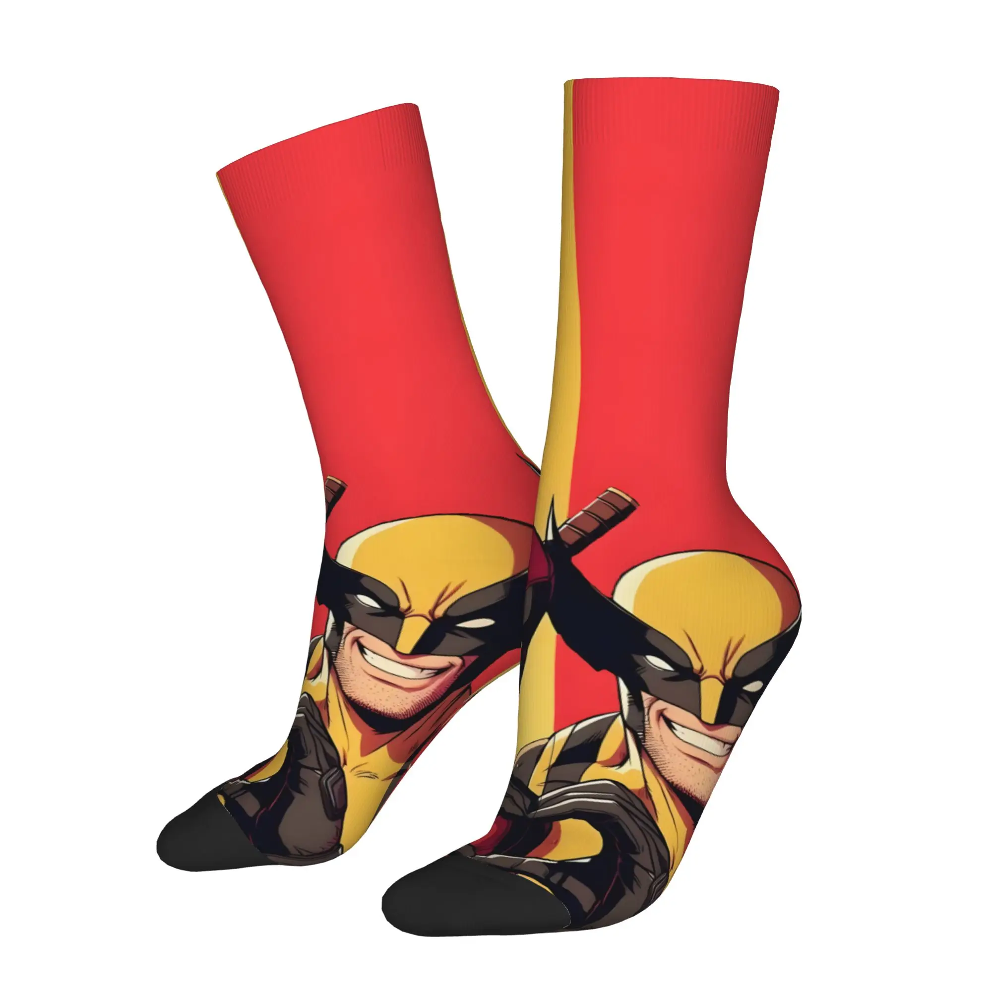

1 Pair Funny Happy Men's Sock The “Guns” – Dual Pistols Retro Harajuku Deadpool & Wolverine Hip Hop Novelty Pattern Sock