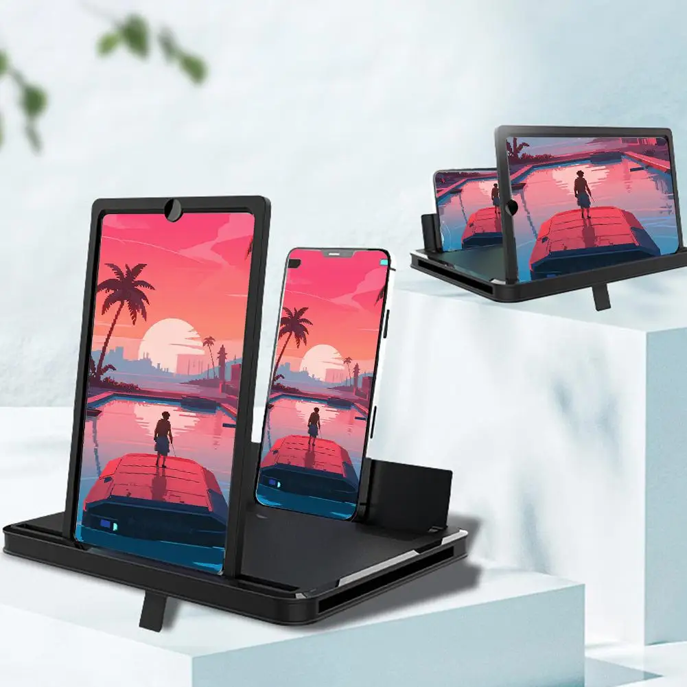 

10/12/14 дюймов усилитель экрана телефона 3D увеличительное стекло подставка лупа HD видео усилитель подставка для телефона увеличенный кронштейн для экрана