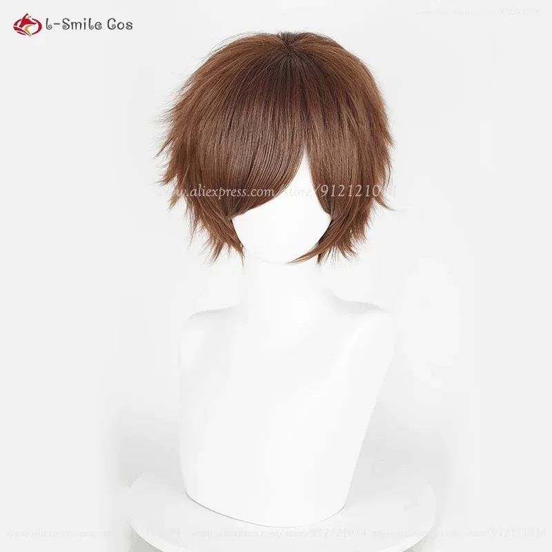 Yoichi Saotome 30 سنتيمتر قصيرة الأصفر البني أنيمي تأثيري مقاومة للحرارة الاصطناعية الشعر هالوين الباروكات + غطاء شعر مستعار