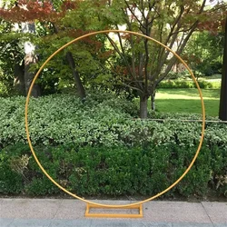 Gold Round Backdrop Stand Metal Circle Balloon Arch Frame Wedding Flower Wall Arch Birthday Anniversary Party Layout Decoration