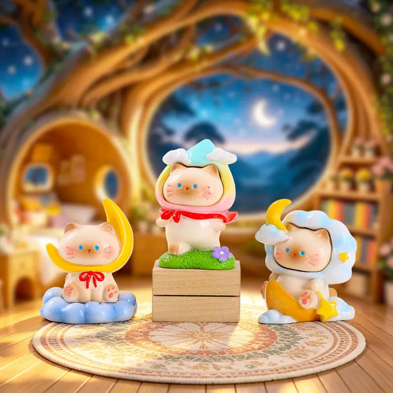 Cute Cat Weather Roaming little meow Figure Series Blind Box Desktop Ornament Resin Craft Collectible Decorative Gift For Adults view 3