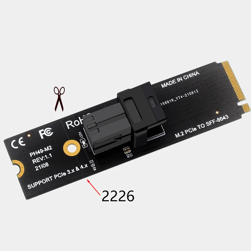 بطاقة محول RGEEK M.2 NVME إلى U.2 Mini Sas 8643 إلى 8639 U.2 (SFF-8639) NVMe PCIe إلى Mini SAS (SFF-8643) كابل SSD