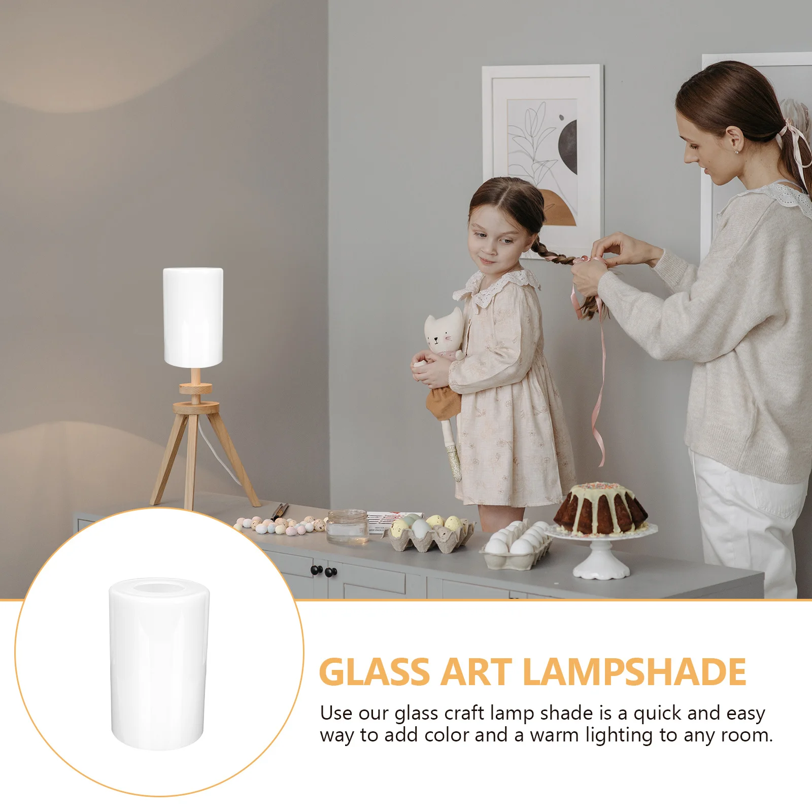 

Multifunction Glass Lampshade Durable Long Lasting Serve Time Soft Light Glass Art Lampshade Light Cover for Home