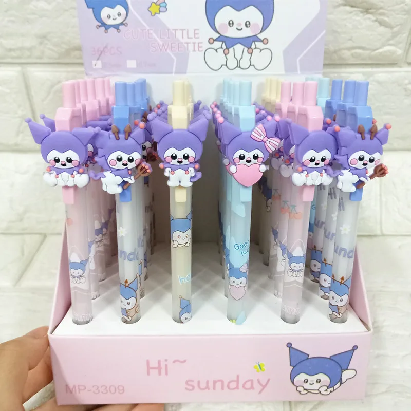 36 pcs/lot Sanrio Kawaii Kuromi Mechanical Pencil Cute 0.5MM Drawing Writing Automatic Pen School Office Supplies