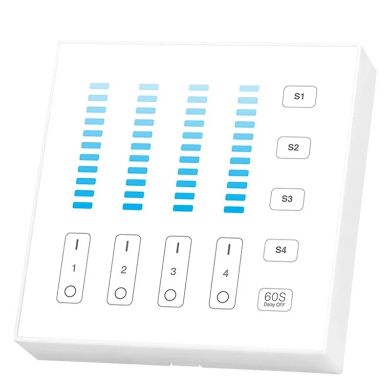 A45Z-Miboxer 4-Zone Smart Touch Panel Remote 2.4G RF Wireless Brightness Dimming LED Controller For LED Bulb LED Strip