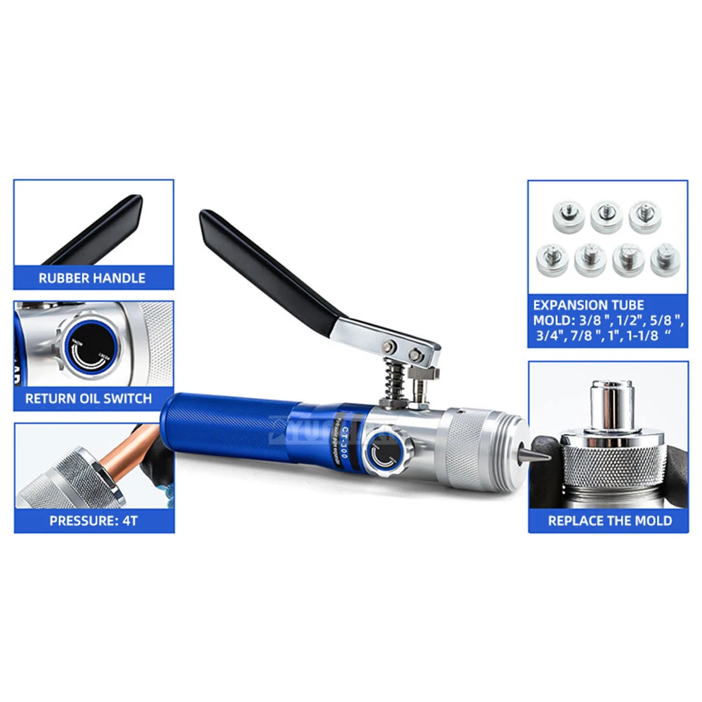 2027 4T Hydraulic Expander CT-300A Universal expander Refrigerator air conditioning cooling copper/aluminum pipes with 7 molds