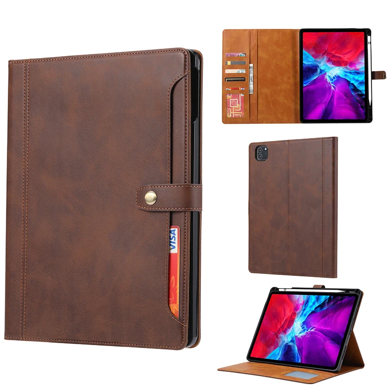 

Luxury Flip Leather Book Case For iPad Air 4 10.9 Inch Card Wallet Stands Cover For iPad Pro 11" 2020 9.7 2018 Air3 1 2 Fundas