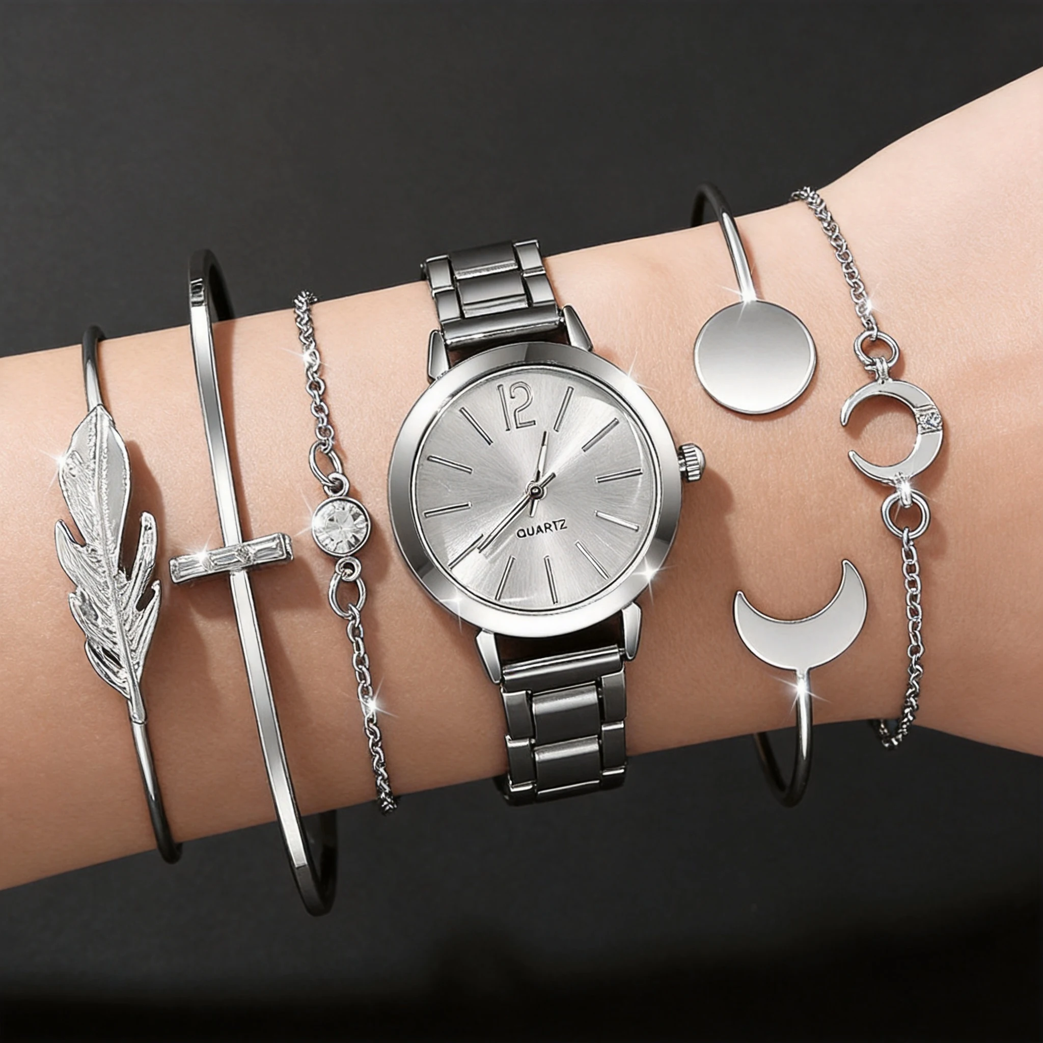6pc Compact And Exquisite Quartz Watch For Valentine's Day, Ramadan, Birthdays, The Ideal Gift For Friends And Family  !