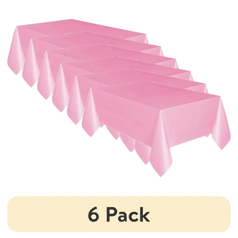 Cubierta de mesa rectangular de plástico de 54" x 108", rosa claro