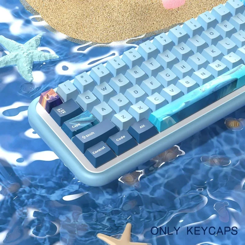 138 158 Keys New Whale Fall  Original Theme Keycaps Cherry Profile Cute Anime Pbt Keycap Custom Mechanical Keyboard Iso Layout