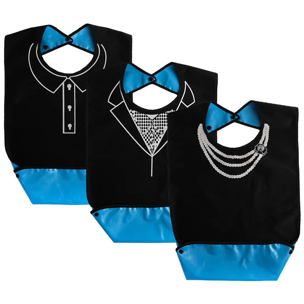 

3Pcs Adult Bibs Waterproof Reusable Washable Elderly Eating Cloth for Senior Disabled Mealtime Protection Clothing Cover