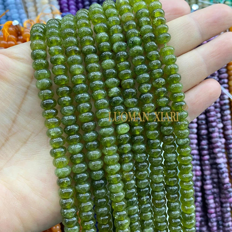 Großhandel Natürliche Stein-Rondelle 5x8MM Lavendel-Chalcedon-Abstandshalter-Perlen für Schmuckherstellung DIY-Armbänder Charms Zubehör – Detail 4
