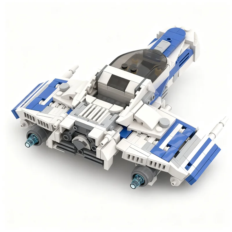 405pcs MOC Star Battle Chibi E wing Model Christmas Gift DIY Assembly Creative Collectible For Living Room Kit