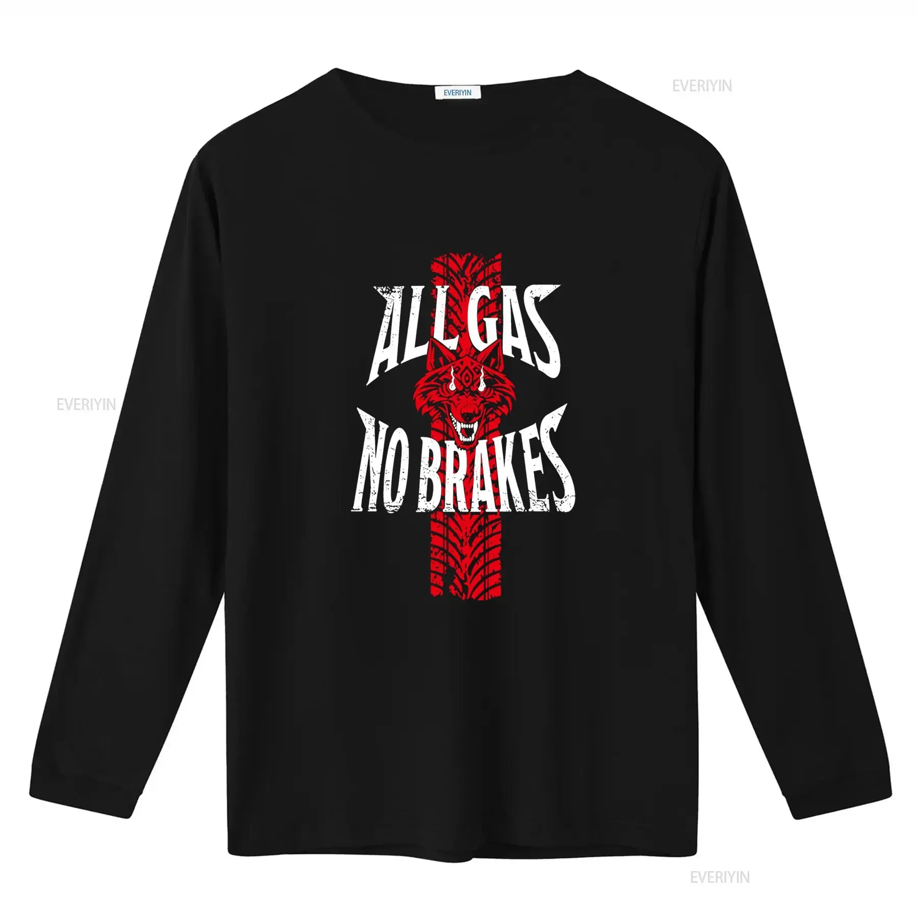 HOT NEW Black Jacob Fatu All Gas No Brakes Wolf Print T Shirt for Men vintage Washed Soft Breathable Comfortable streetwear