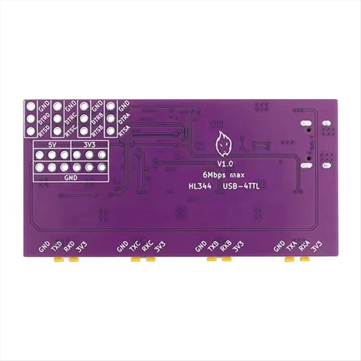 A40I USB to 4 TTL Serial Port USB Type-C Interface 6Mbps High-Speed CH344 Chip Communication Conversion Module
