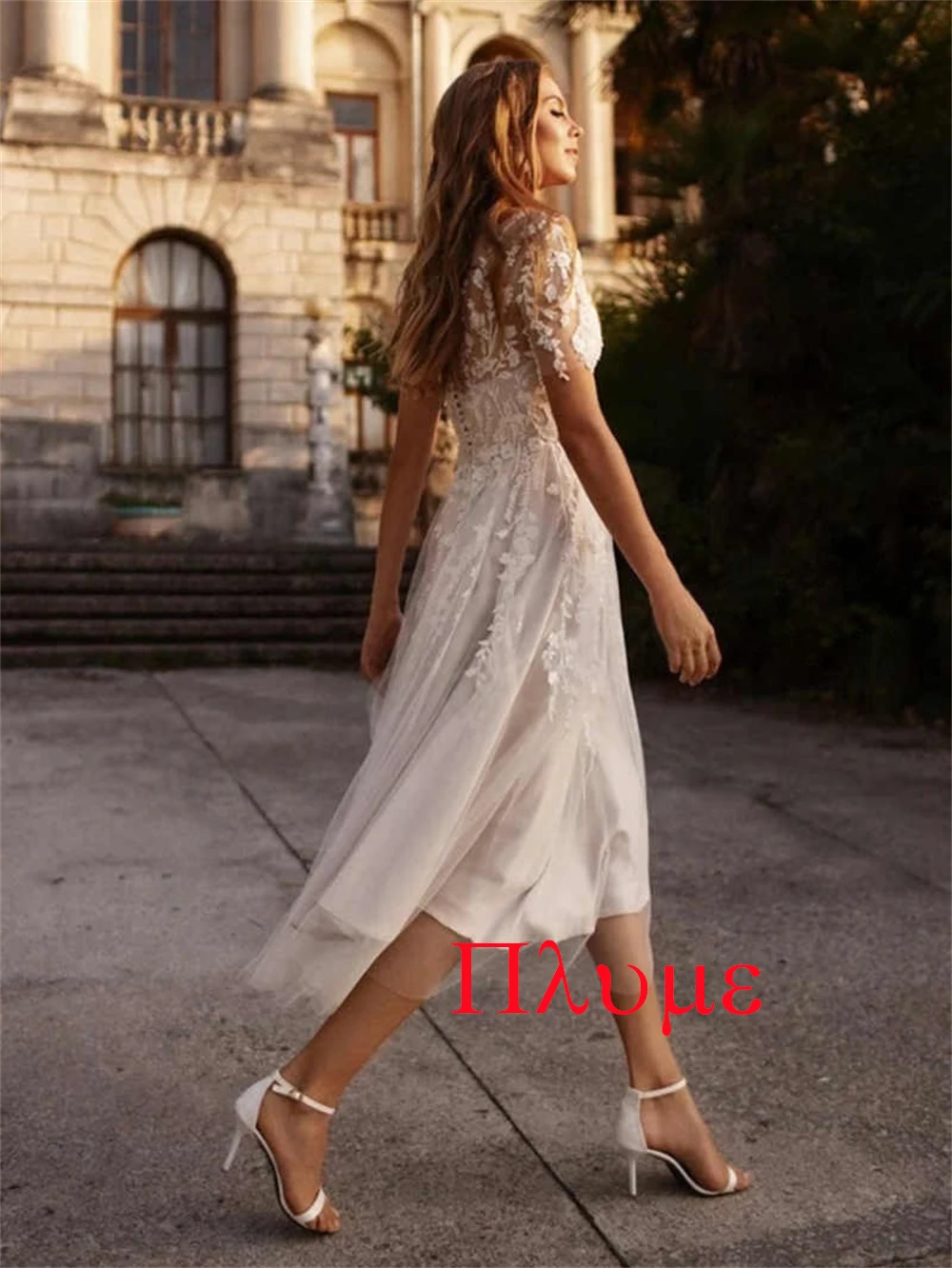 Customized Exquisite Luxury Temperament  Charming Romantic Wedding Dress  White Tulle A-line Sweetheart Knee Length Dresses