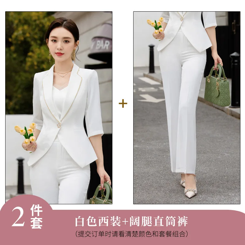 Pink Cotton Women Suits Set 2 Piece Blazer+Pants Female Formal Office Lady Business Work Wear Wedding Coat Prom Dress Jacket