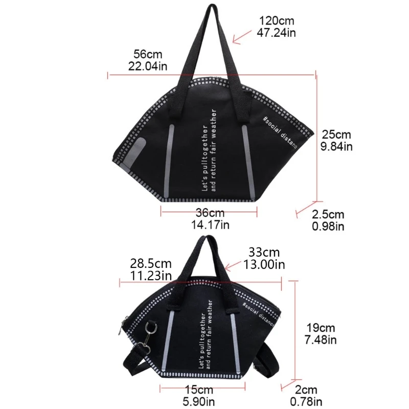 for Creative Mask Shoulder Bags Large Capacity Handbag Casual Women Nylon Tote B Dropship