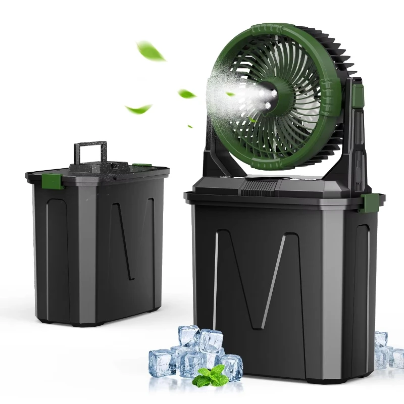 

Battery rechargeable 10 liter spray fan, mechanical plastic construction, solar power supply