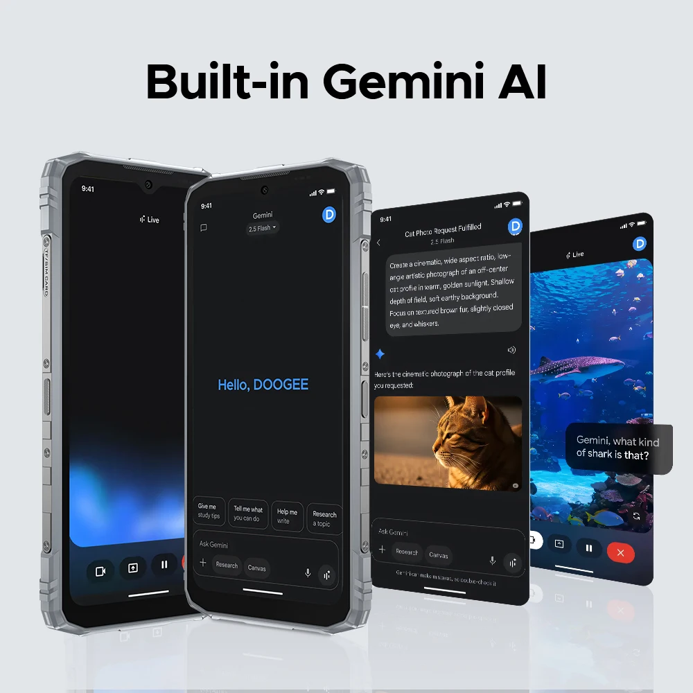 Global Version DOOGEE Blade10 Ultra Energy Rugged Phone Gemini AI 10.7mm Ultra-thin 6150mAh Battery  Android 15 Smartphone NFC