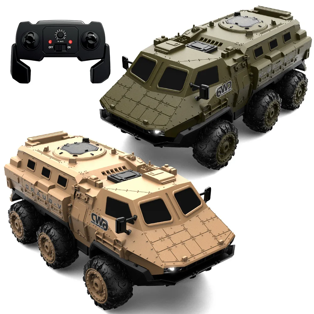 Caminhão Militar de Controle Remoto, 6-Wheel Drive, Veículo Pesado, Proporção Completa RC, Veículo Off-Road, Brinquedo ao ar livre, Presente