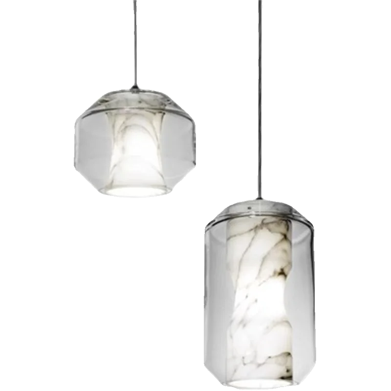 

Nordic marble chandelier bedroom bedside staircase aisle window bar counter soft art glass lamps