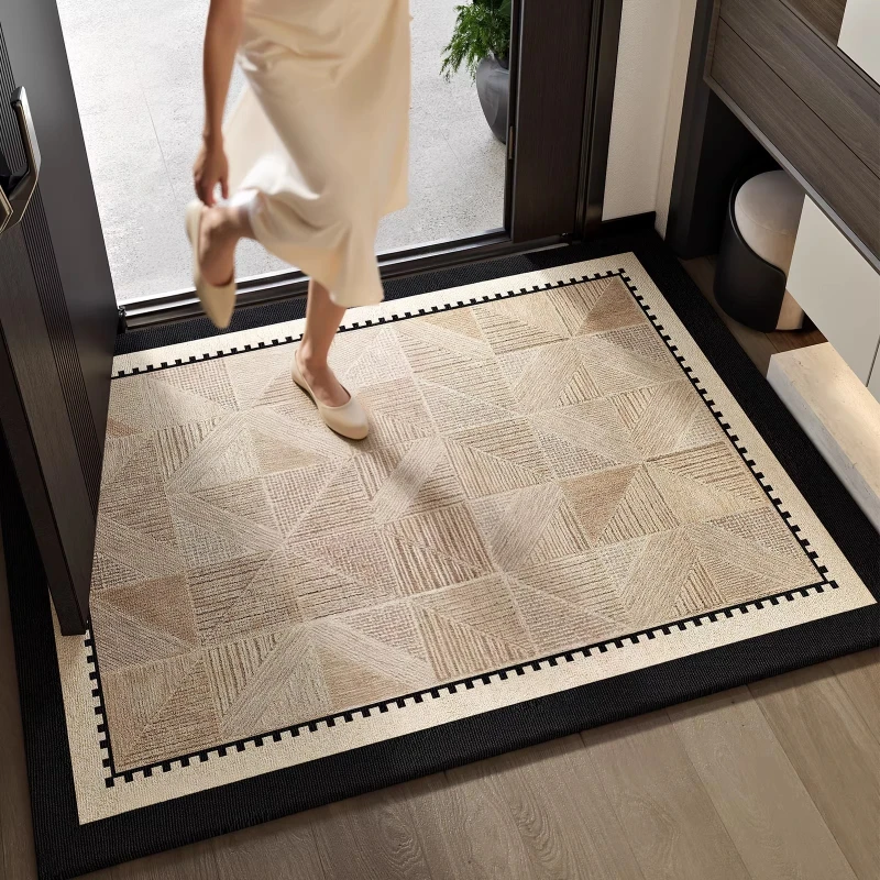 Entrance Doormat Luxury Linear Pattern Rug Stain-resistant Wear-resistant Floor Mat Entryway Mat Modern Home Decor Rugs Ковер