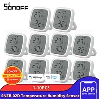 SONOFF SNZB-02D Zigbee Sensor LCD Screen 1-10PCS Smart Temperature Humidity Sensor ZigBee 3.0 Works ZBBrige-P Alexa Google Home