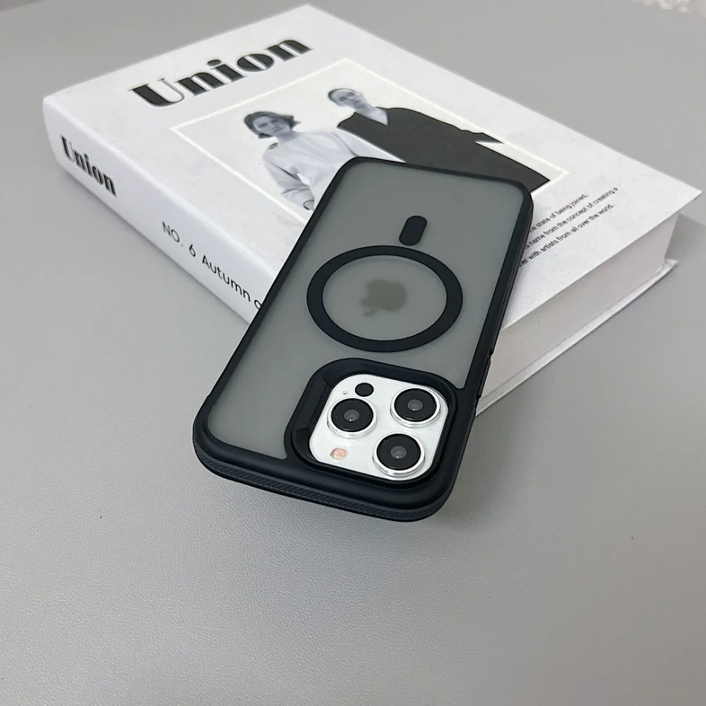 Luxuriöse Magnetische Matte Durchscheinende Stoßfeste Hülle für iPhone 18 ProMax 11 12 13 14 15 16 17 für Magsafe Kabelloses Laden – Detail 5