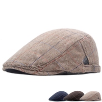 Four Seasons Men Newsboy Caps Beret Hats For Male Cotton Polyester 56-61cm Bold Lines Retro British Style Casual BL0152