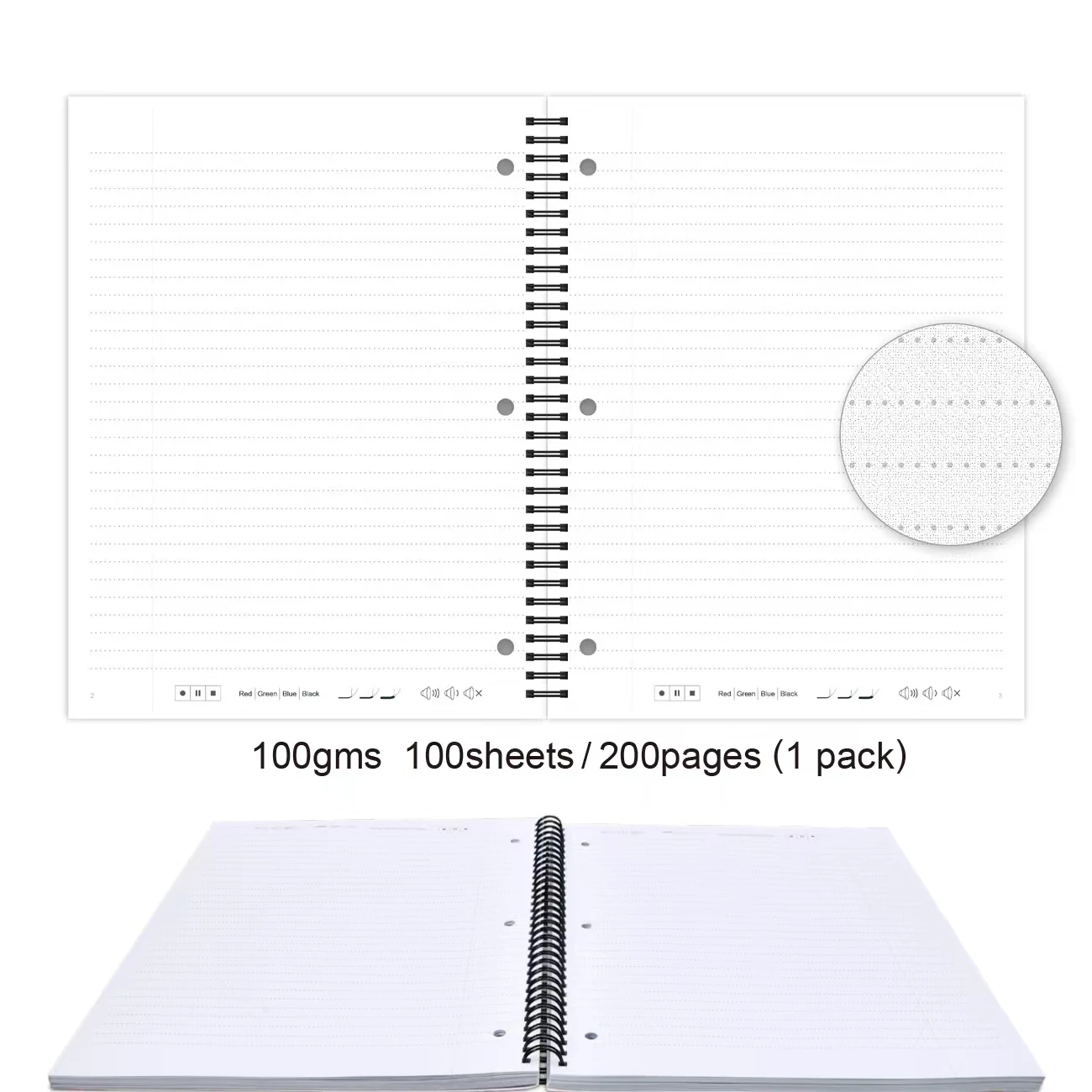 Ophaya Smart Notebook Large Size 21*28CM/8×11inches with Dot-Code Work with Ophaya Smart Pen  4colors (Smart Pen not Included)