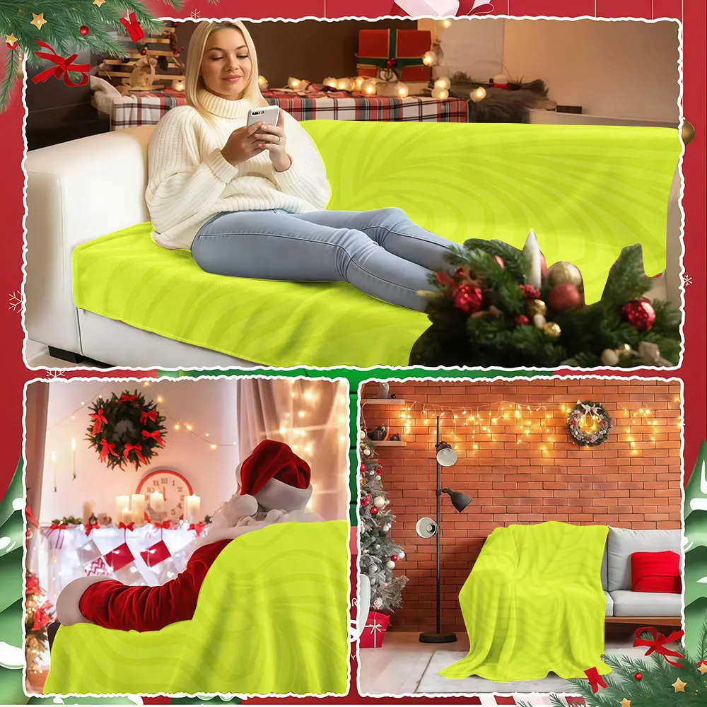 Neon Yellow Swirl Winter Summer Flannel Blanket Throw Fleece Soft Fuzzy Plush Cozy Fleece Blankets for Sofa Ideal Gifts