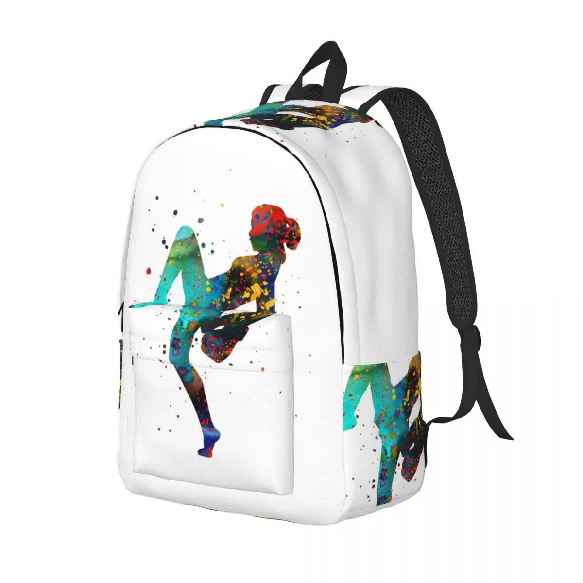 Twin Tiger Sak Yant Tattoo Thailand Muay Thai Student Backpack School Bag Hiking Daypack for Men Women Bookbag Shoulder Bags