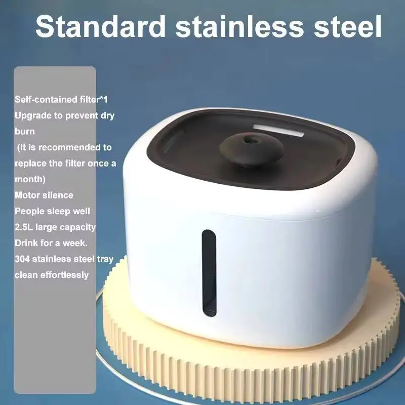 Steel Cat Water Drinking Machine Automatic Circulating Living Water Fountain, Pet Cat Dog Water Dispenser Filters Stainless
