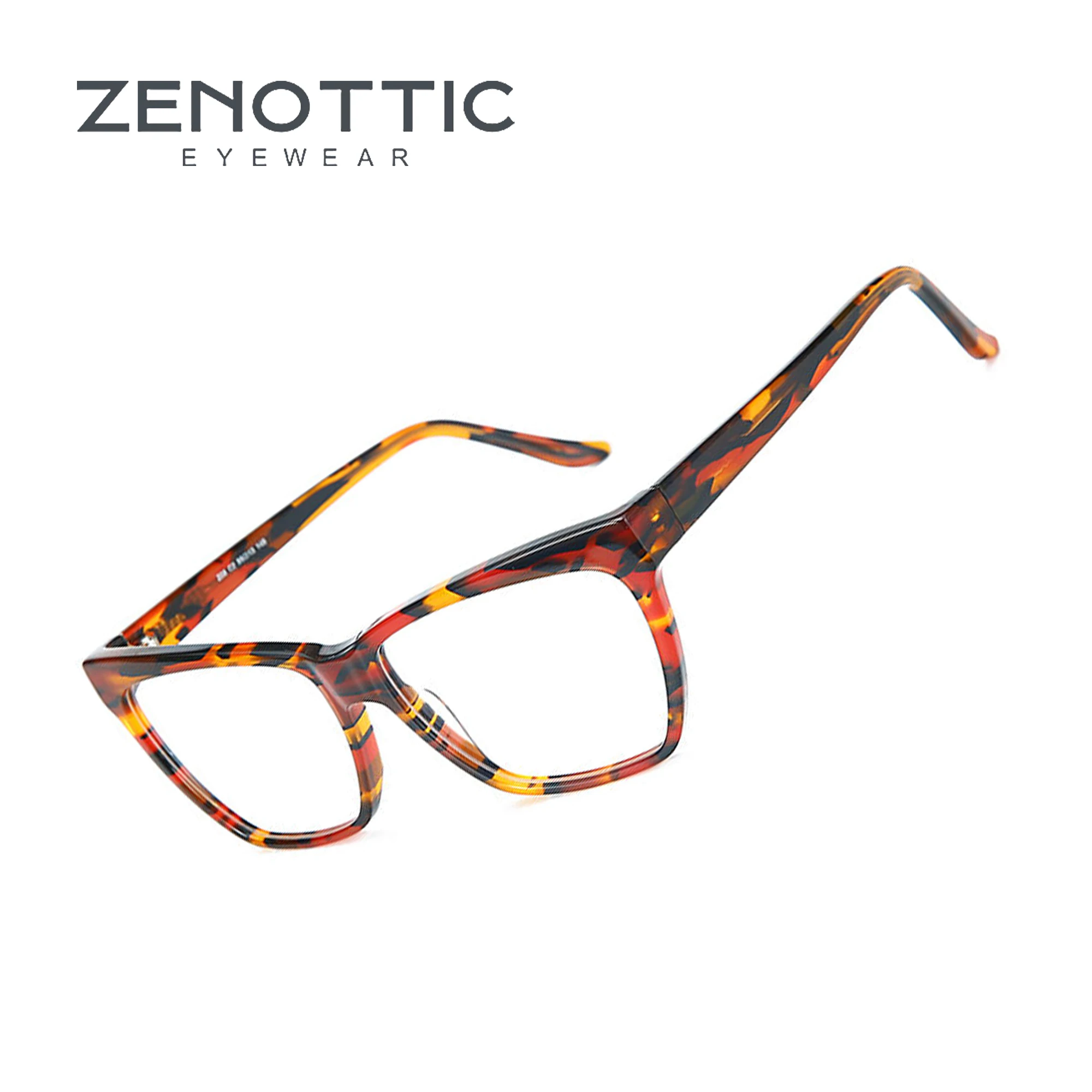 

ZENOTTIC 2024 Fashion Optical Glasses Eyewear Man Women Non-Prescription Square Ultra Light Acetate Eyeglasses 208