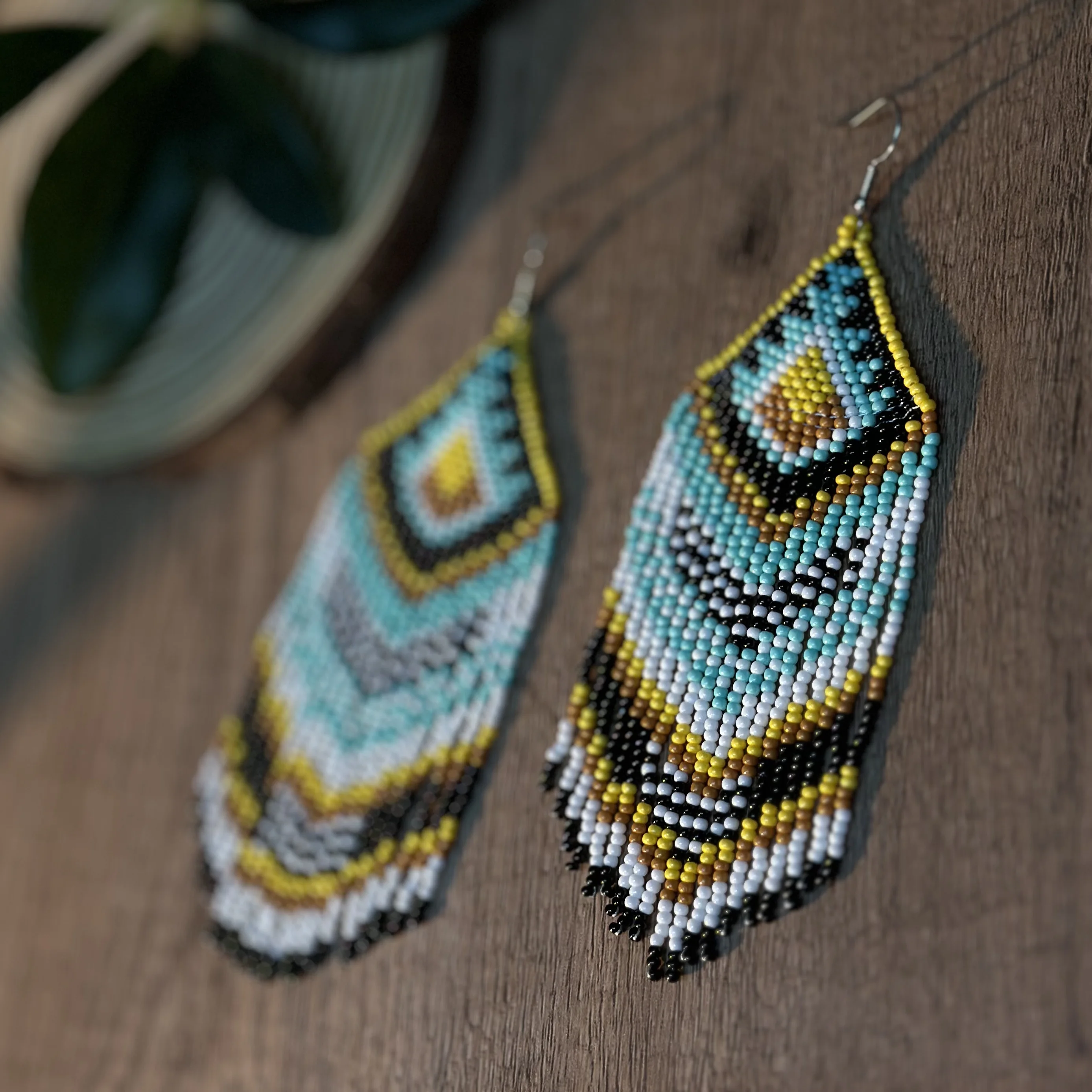 Bohemian style geometric tassel earrings tribal style earrings