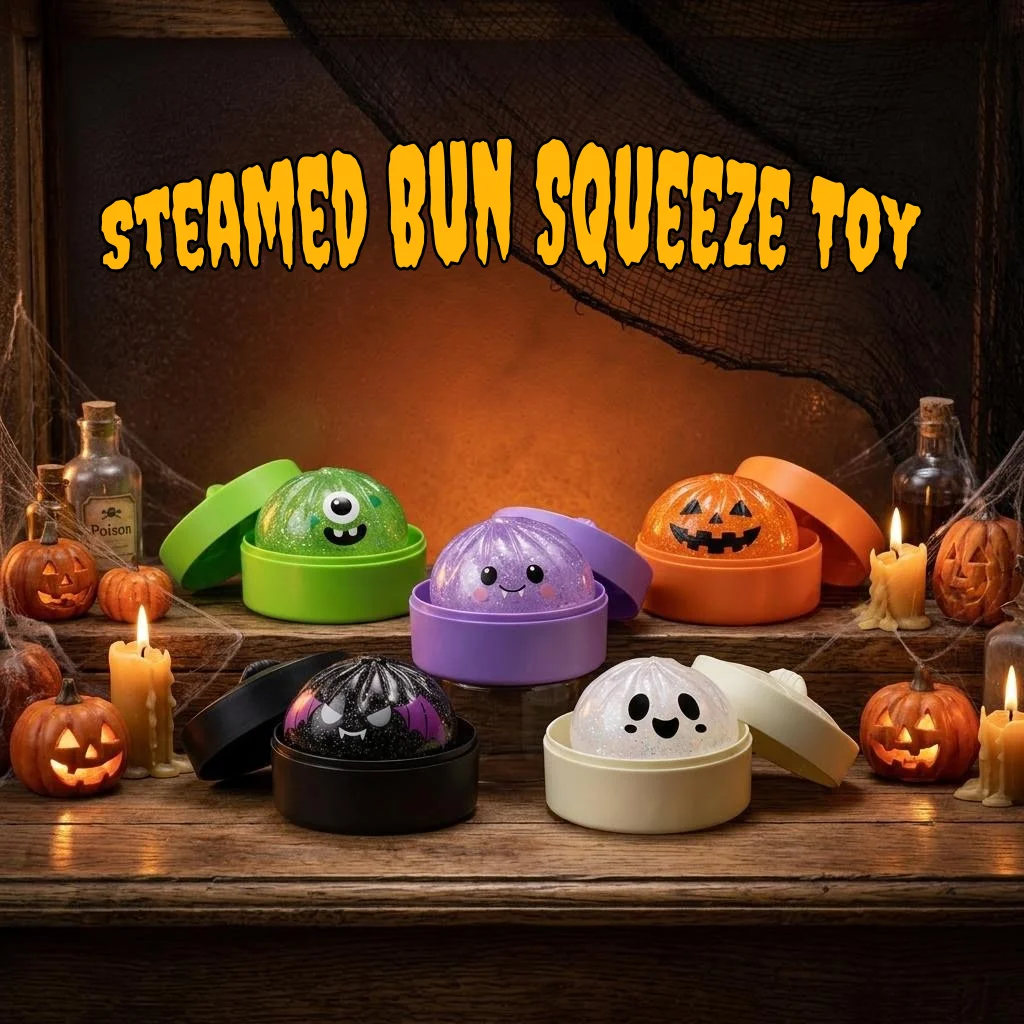 Halloween Bun Squishy Toy, Fun and Quirky Shape, Soft, Non-Sticky, Slow Rebound, Realistic Toy