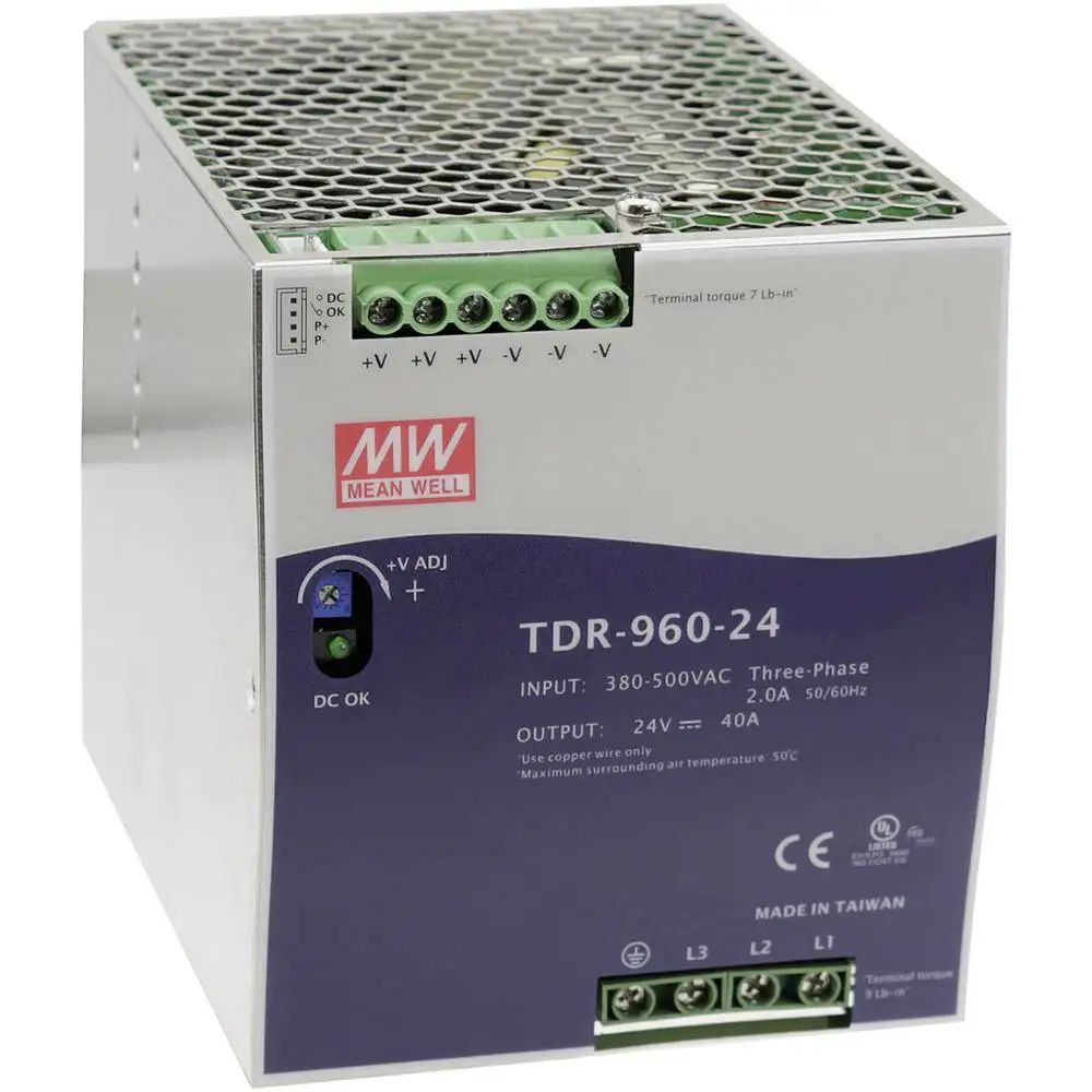 DRT-960-24 new model TDR-960-24 DIN Rail Power Supplies 960W 24V 40A Din Rail 340-550VAC