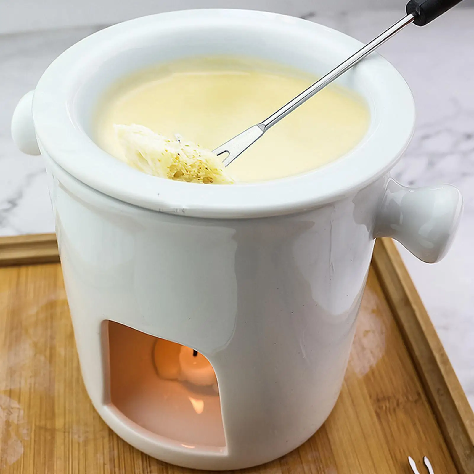 

Шоколадная чашка для фондю, 300 мл, керамический горшок для масла с 4 вилками, мини-набор для фондю для сыра, масла, десерта, вечеринки, свидания, ночного дня рождения