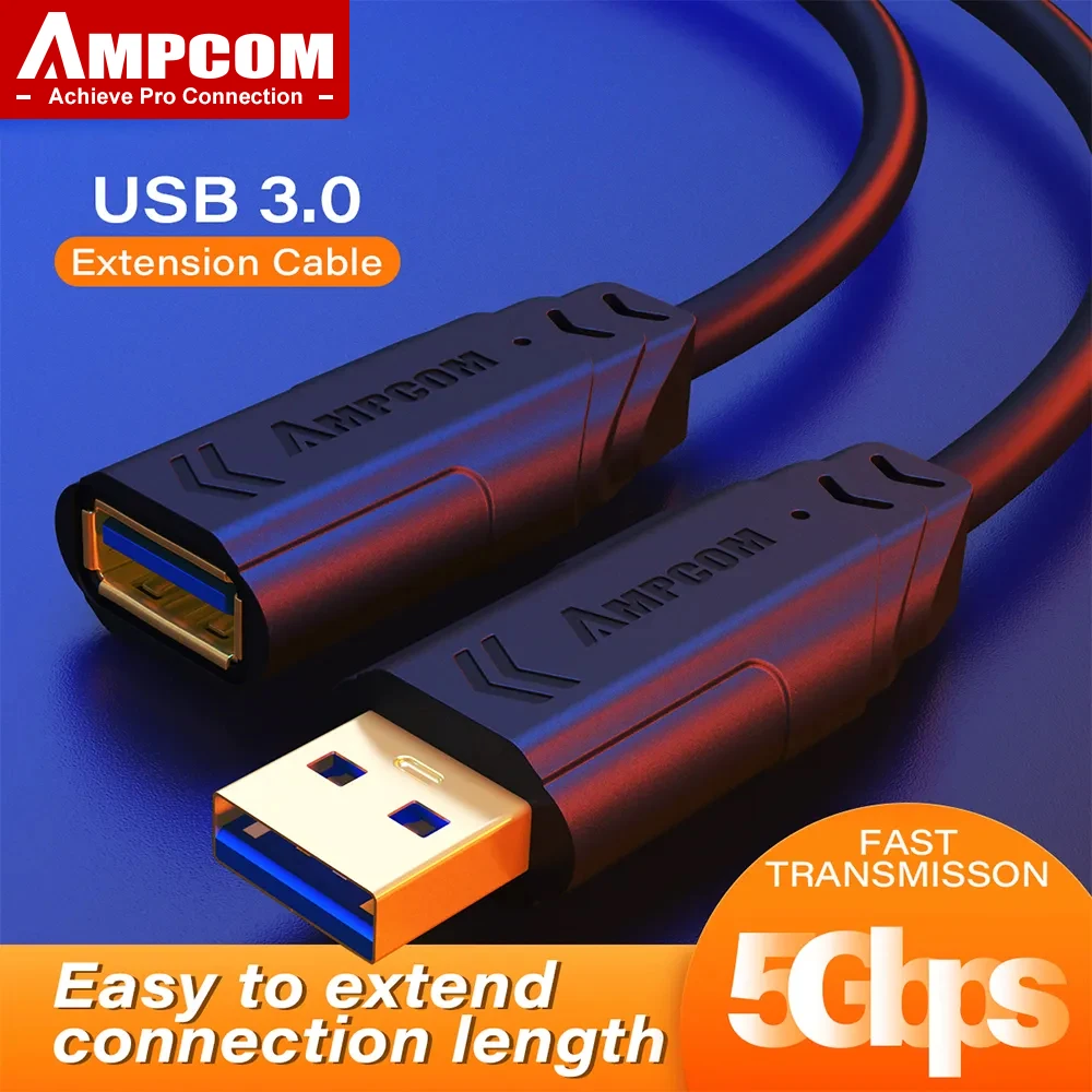 AMPCOM przedłużacz USB USB 3.0 kabel USB Extender na klawiatura USB, mysz, a-męski na adapter żeński