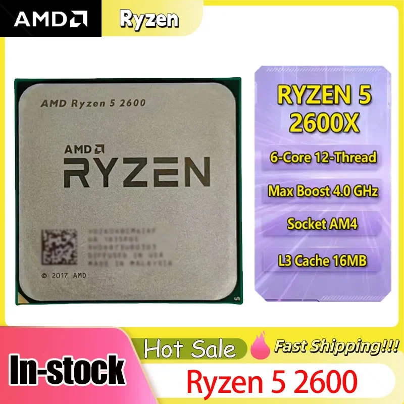

AMD Ryzen 5 2600 R5 2600 AM4 Desktop CPU 6Core 12Thread 3.4GHz Unlocked Multi-thread Gaming Processor Bulk Without Box