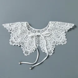 Lace Fake Collar Wild Hollow Collar Lace Cape Cloud Shoulder Pearl Lace Shawl Fairy Girl  Accessories Antique Ornaments Necktie