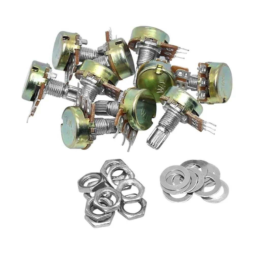

WH148 10PCS Linear Potentiometer B1K B2K B5K B10K B20K B50K B100K B250K B500K B1M 15mm Shaft With Nuts Washers 3pin WH148