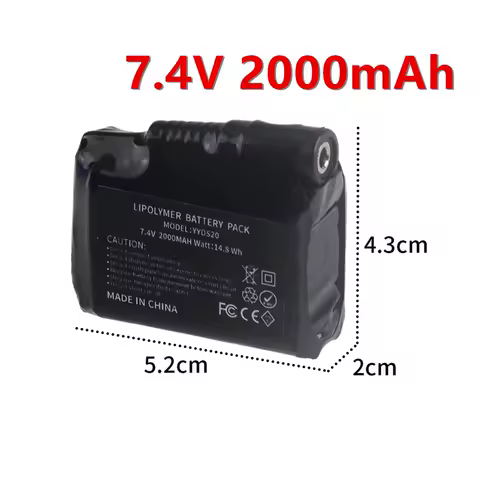 Upgrade Heated Gloves Battery 7.4V 2000mah 2S Polymer Lithium Battery for Heating Vest, Socks, Winter Antifreeze Heating Battery