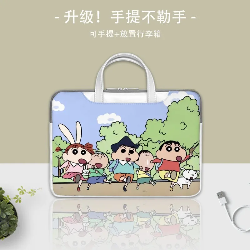 New Crayon Shin-chan PU laptop bag Shin-chan 13.3 14 15.6 16 inch handbag cute suitable for Macbook/Dell/HP/Asus/Acer gifts