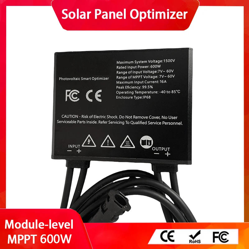 600w Smart MPPT Solar Optimizer Auto-Adjustment Anti-Corrosion Aluminum Case IP68 Photovoltaic Optimizer Energy Optimizer