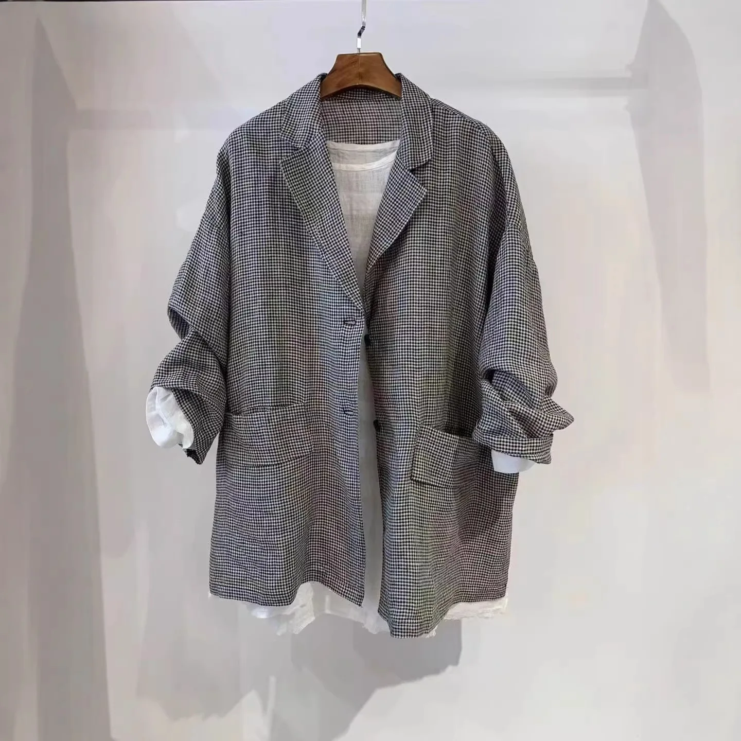 SuperAen Simple Office Lady Striped Linen Suits Women 2026 Spring New Design Japan Style Vintage Loose Casual Suits