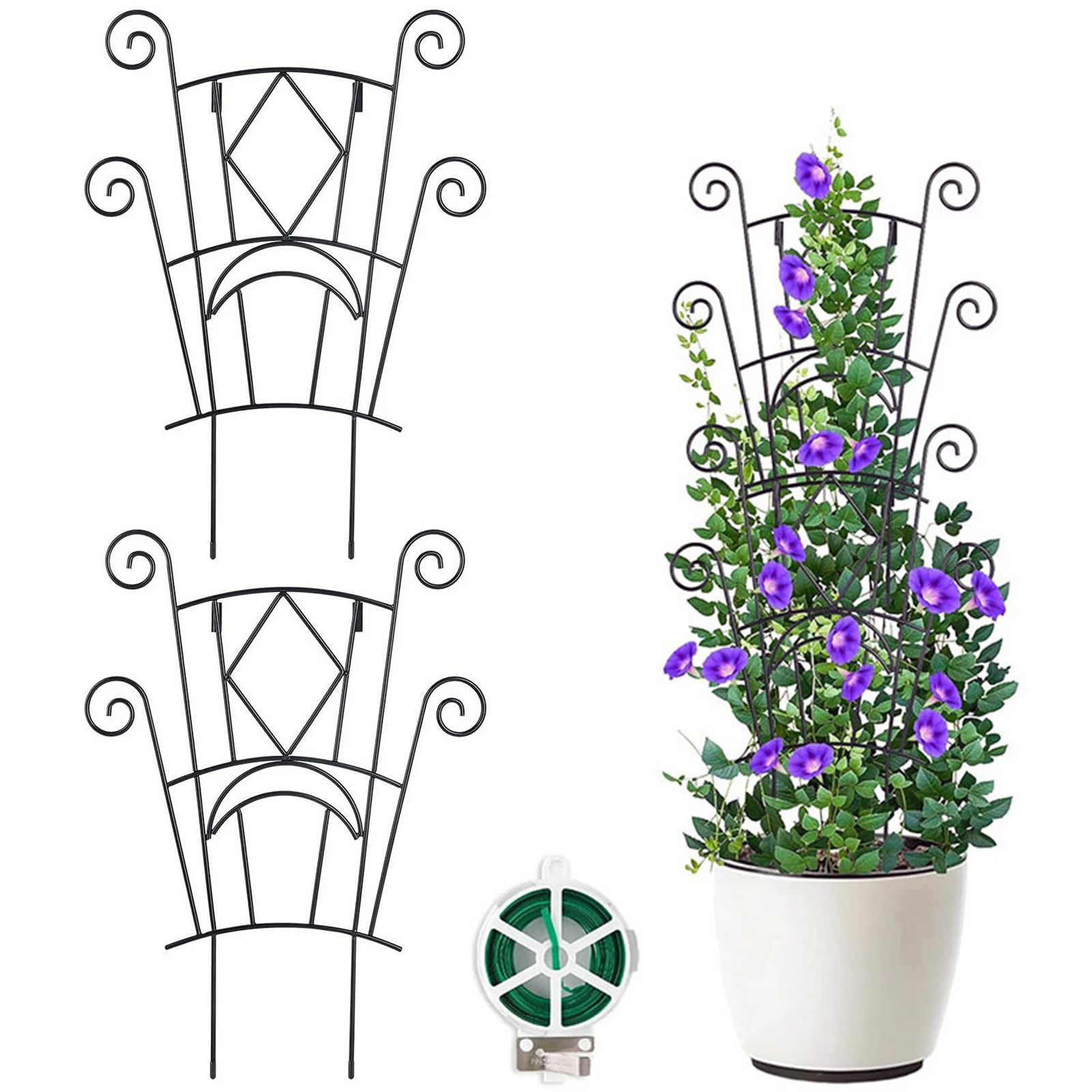 

Garden Plant Climbing Support Frame Creative Plant Stake Metal Plant Fixing Rod Vine Climbing Trellis Flower Potted Bracket
