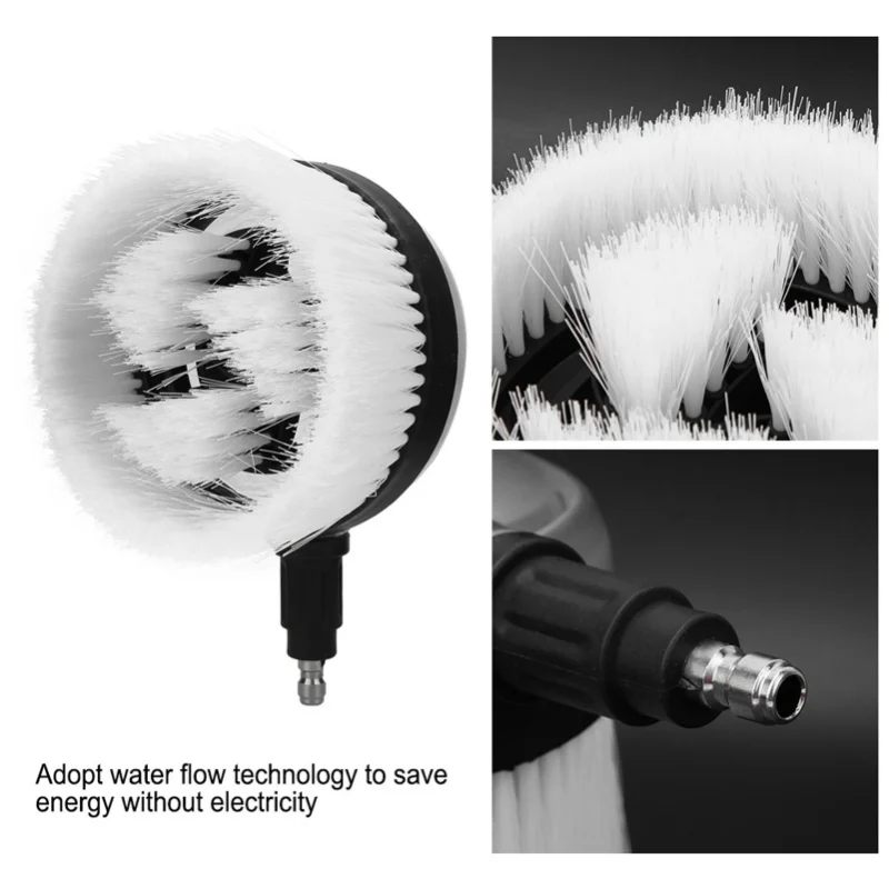 

E9 Rotary Wash Brush 360 Degrees Fan Shaped For High Pressure Water Gun 1/4 Quick Connector Car Washing Machine Rotating Brush