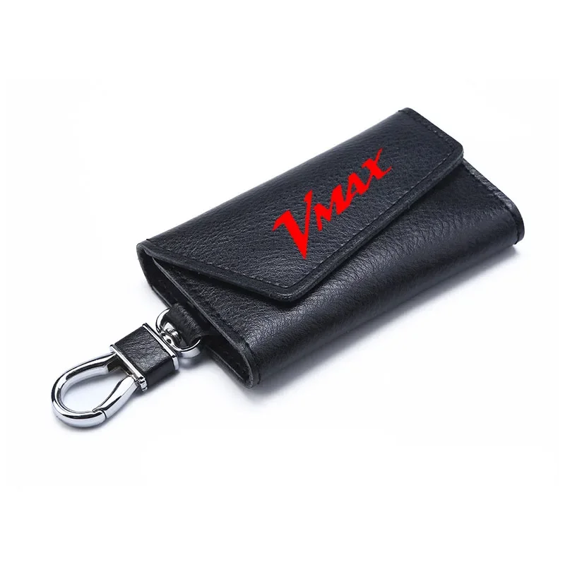 

3D cowhide Key key case Holder Chain Collection Keychain for VMAX V-MAX V MAX 1200 Logo Motorcycle Badge Keyring